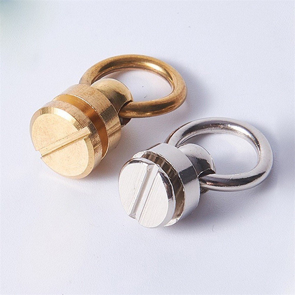 Solid Brass O-Ring Rivet Studs 360 degree Rotatable Ball Post Head Button 2 Size