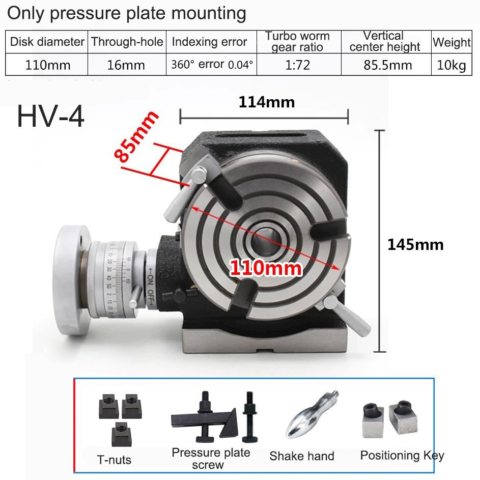 Horizontal Dual-purpose Indexing Disc Milling Machine Rotary Worktable