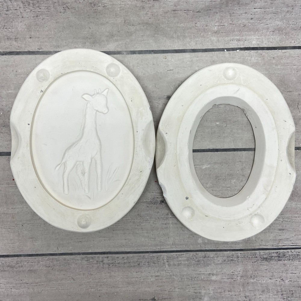 Unbranded Ceramic Casting Mold Giraffe Oval Picture