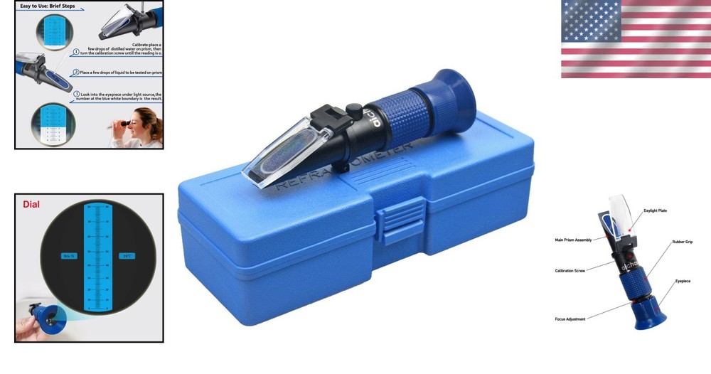 Accurate 0-80% Sugar Content Refractometer with Automatic Temperature Control