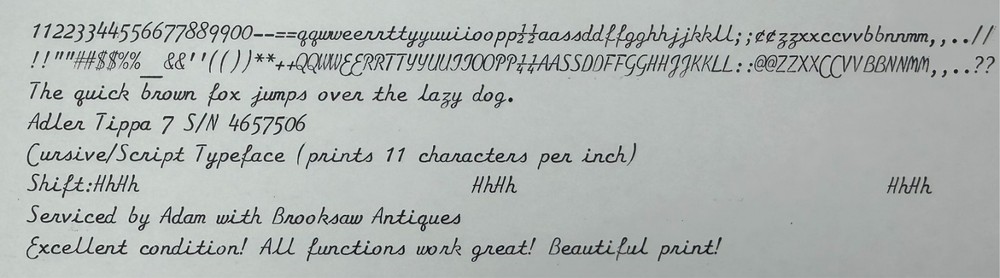 Excellent! Serviced Cursive/Script 1966 Adler Tippa 1 Ultra-Portable Typewriter