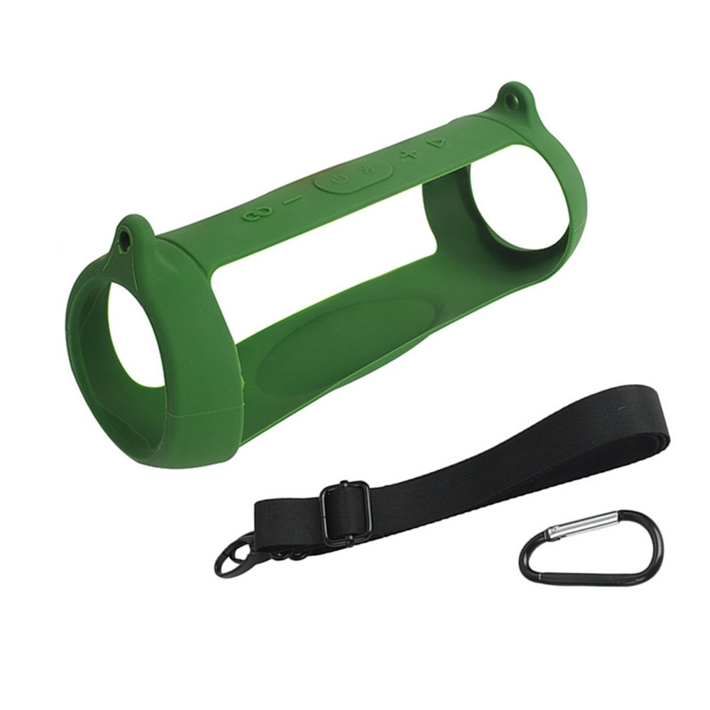 Green Silicone Cover Pad With Strap For JBL Charge 5 Bluetooth Speaker wd