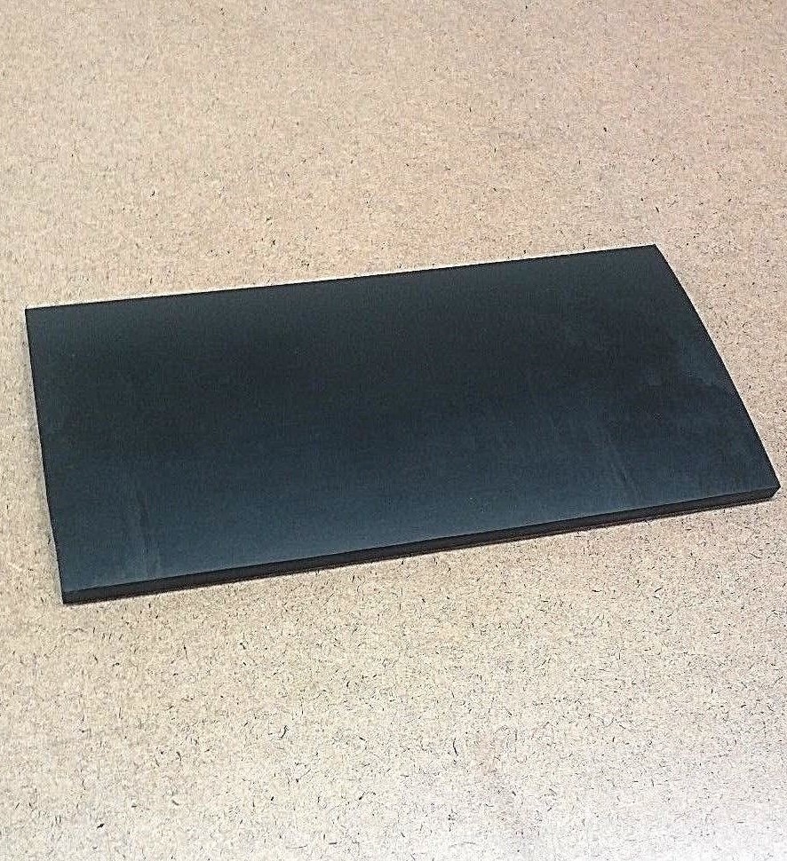 Neoprene Rubber Sheet Solid 3/8" Thick x 4" W x 12" L Rect Pad 60 Duro Std Flex