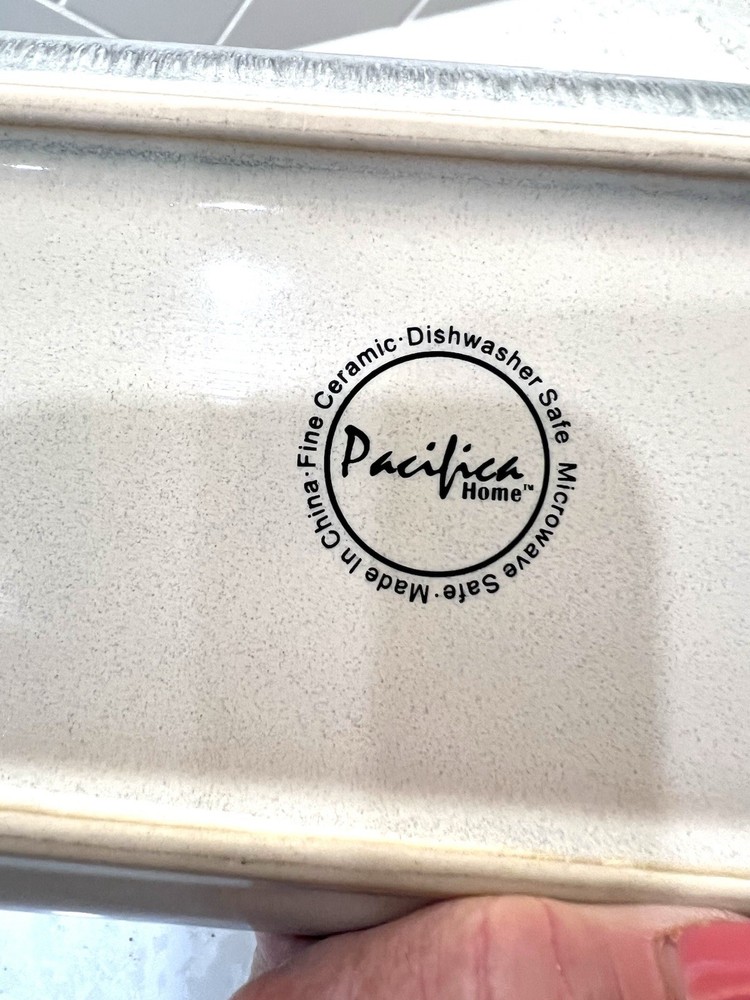 Pacifica Home Blue Glazed Ceramic Cheese Tray Charcuterie Board Serving Platter