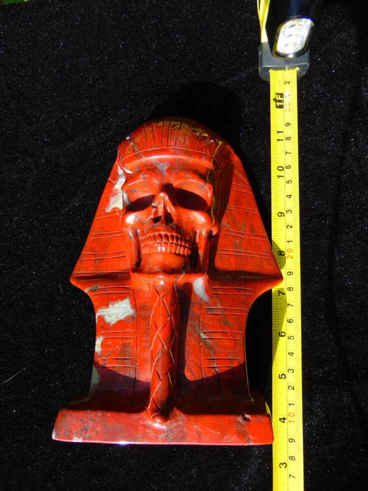 Red Jaspar Pharoah Sculpt by Skullis