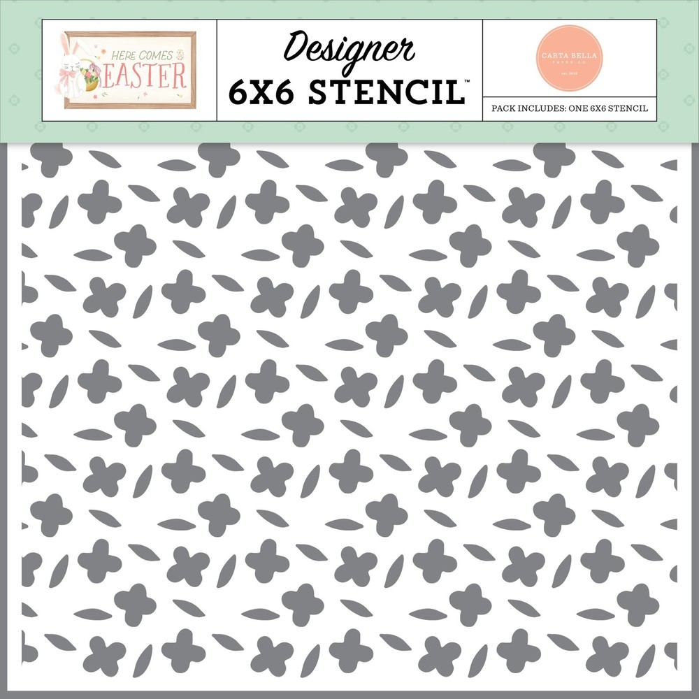 Here Comes Easter Stencil 6"X6"-Love Grows Here