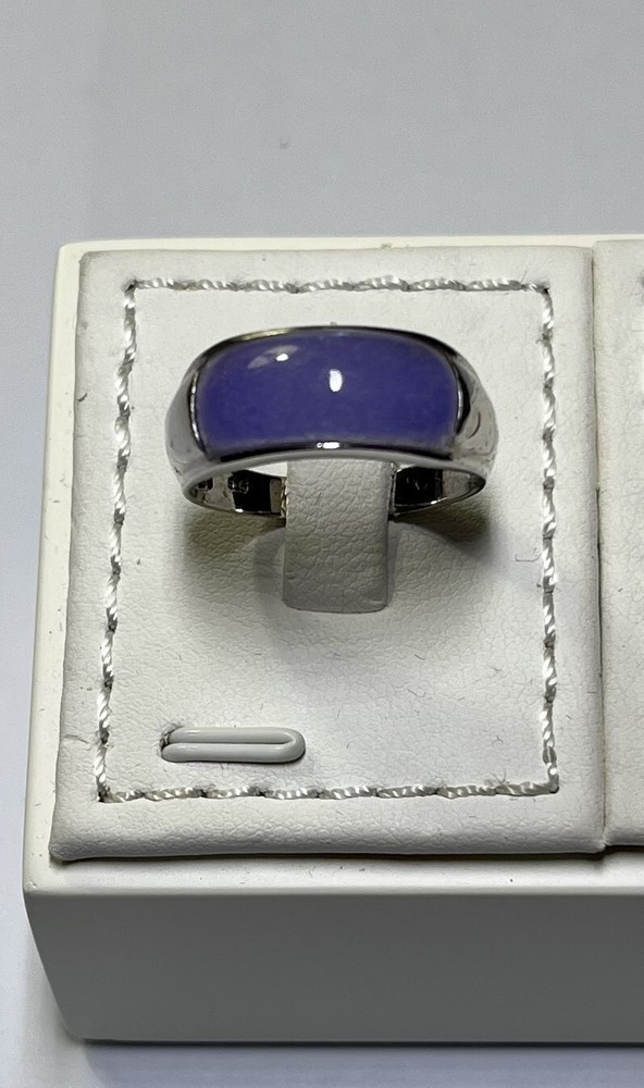 925 sterling silver lavender jade saddle stone ring