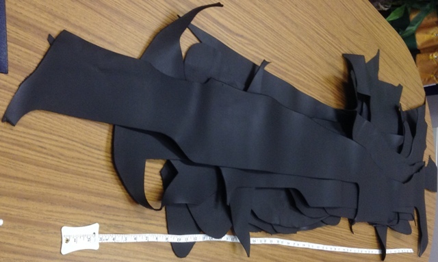 Black Leather Hide - Larger Pieces priced per pound
