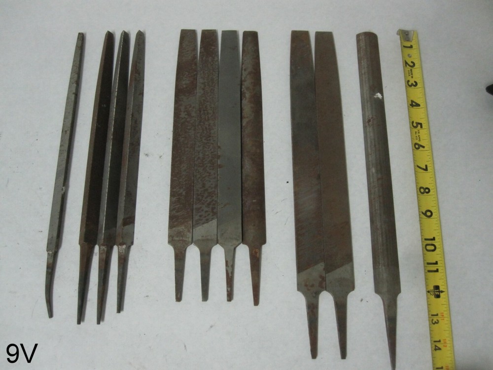 11pc Assorted Vintage Rasp Set Triangle Flat Smooth Round