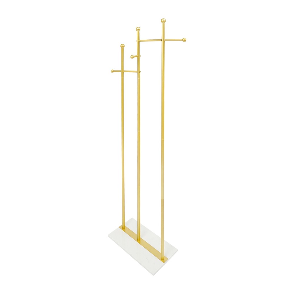 Clothes Rack, Freestanding Coat Tree With Multiple Hooks, Metal Garment Rack
