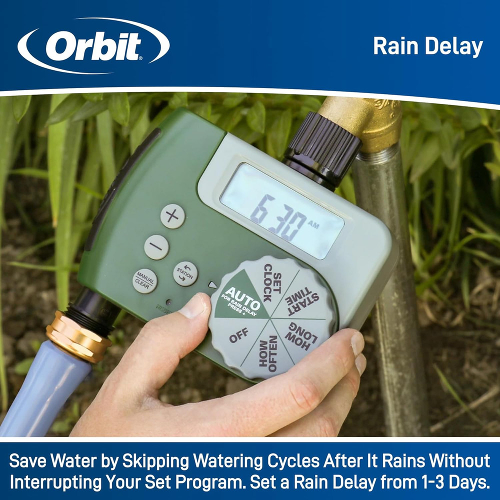 58910 2-Outlet Programmable Digital Hose Watering Timer
