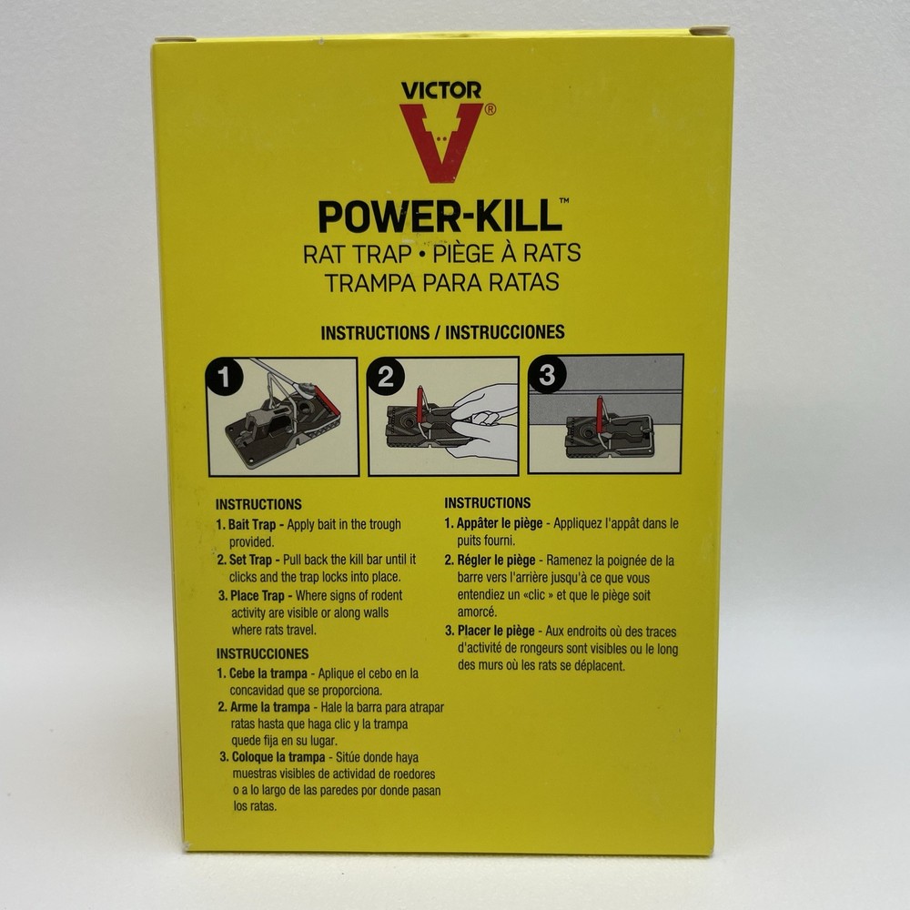 Victor Power-Kill Rat Trap (Oversized) - 2 per Box - Easy Set - Powerful - NEW