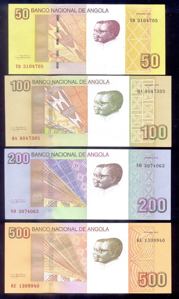 Angola SET 50 - 5000 Kwanzas 2012 P152 - 158 UNC