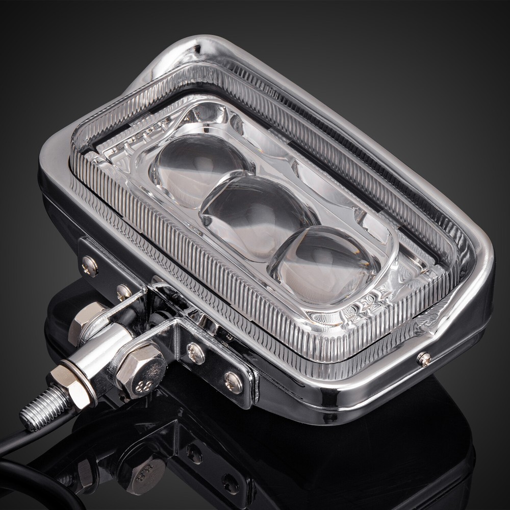 Universal Motorcycle 6.42" LED Headlight Lamp Chrome For Harley Chopper Custom