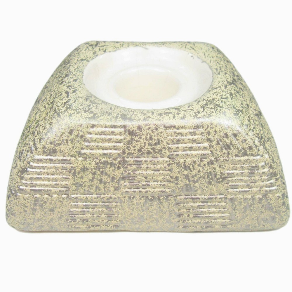 Pair Shawnee 1419 Pottery Elegance Rectangular Taper Candle Holders Golden Beige