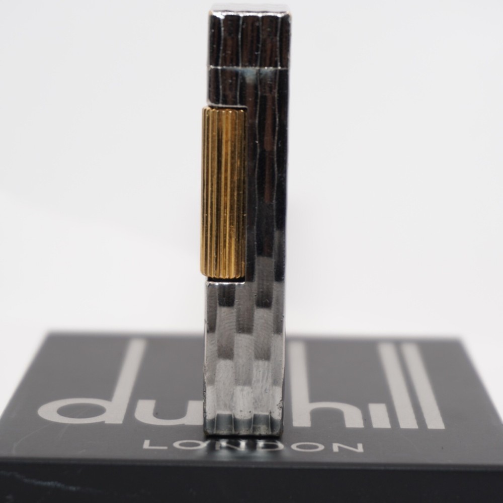 Dunhill Lighter oxidized silver Bambo Pattern-Ultrasonically Cleaned_Working