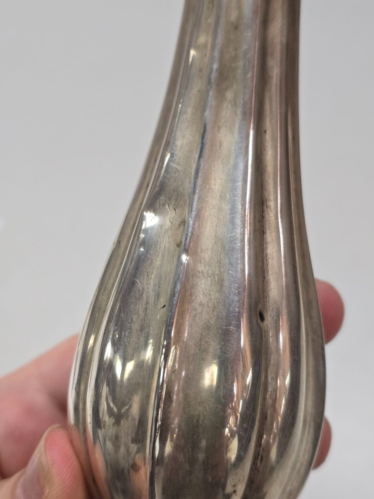 Austrian .812 Silver Candlestick Pair Fluted Design by CS - Vienna 1863 #7068
