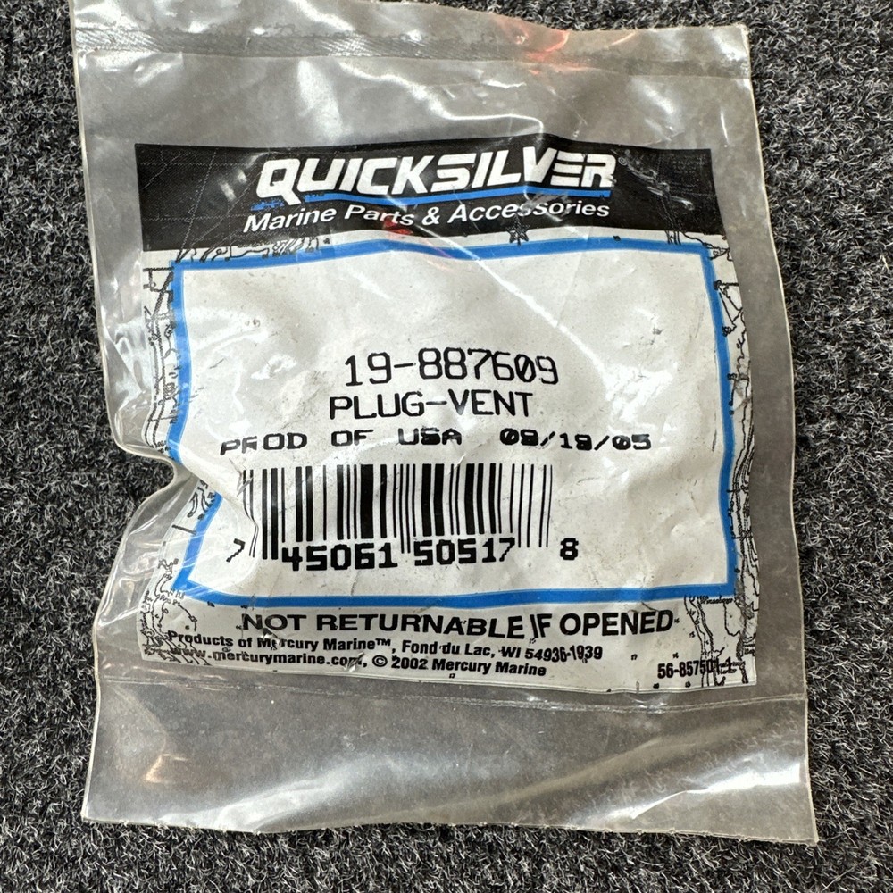 Genuine Mercury Quicksilver 19-887609 Plug-Vent OEM