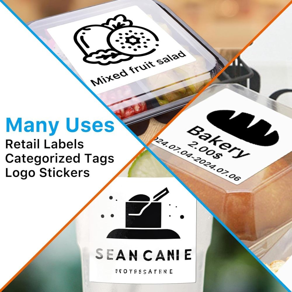 700/Roll White Square Thermal Labels Stickers 2" x 2" Self-Adhesive for Barcode