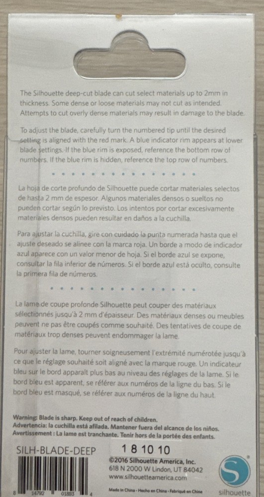 Silhouette Deep Cut Blade-, SILBLDD NEW