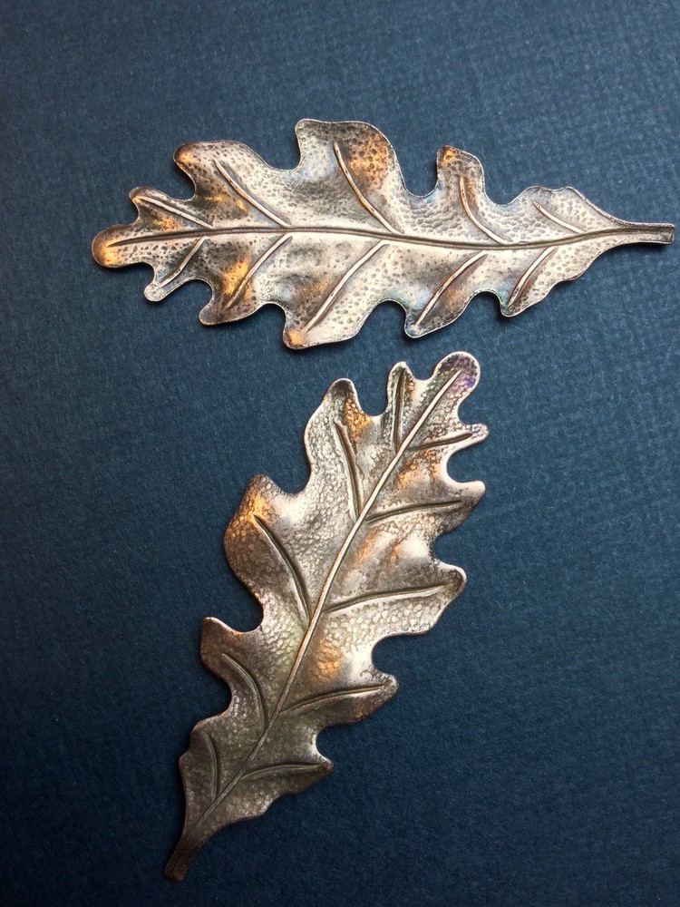 32565 - 2 Pc Large Oak Leaf Brass Jewelry Finding Copper Oxidized