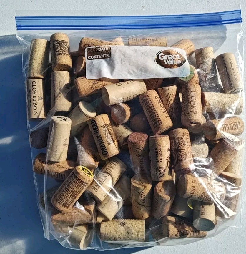 Natural Used Wine Corks Assorted Lot Of 80 Recycled Corks.