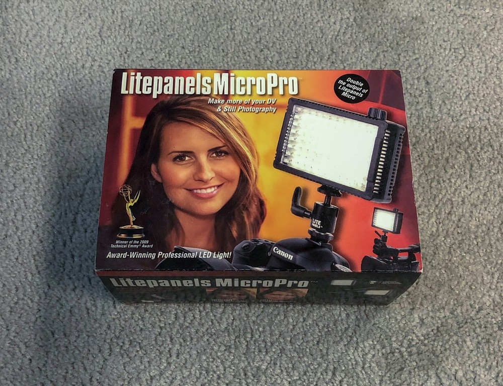 Litepanels MicroPro professional on-camera LED light      0-100% dimmable