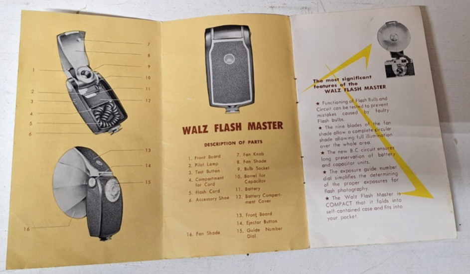 Vintage Walz Flash Master with Original Box and Instruction Manual