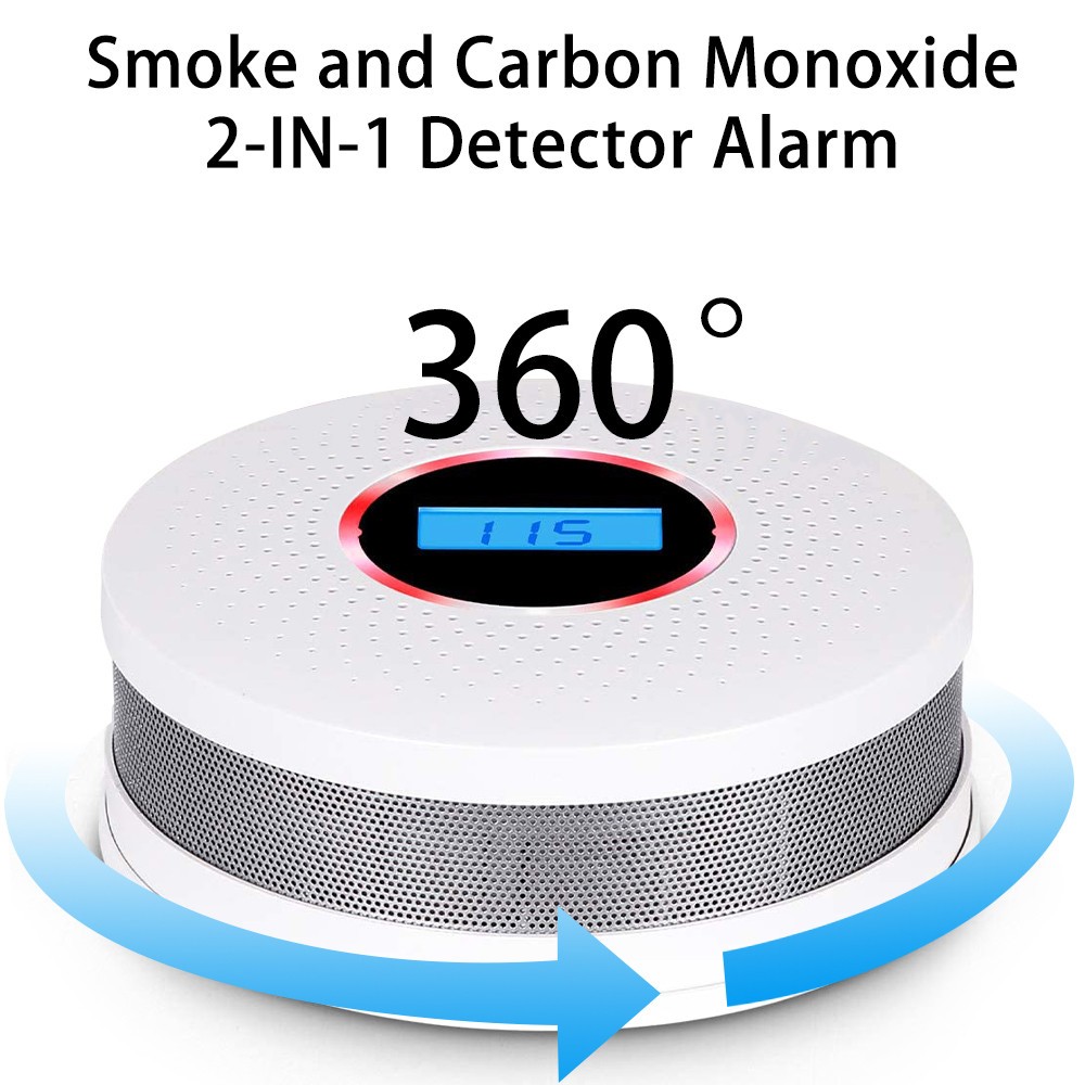 Indoor Smoke & Carbon Monoxide Detector Alarm with Test Button