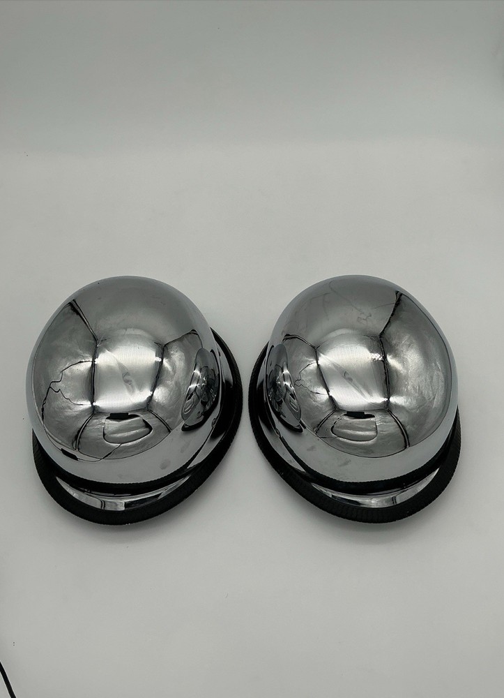 Chrome Silver Reflective Helmets Two with Black Trim size Medium