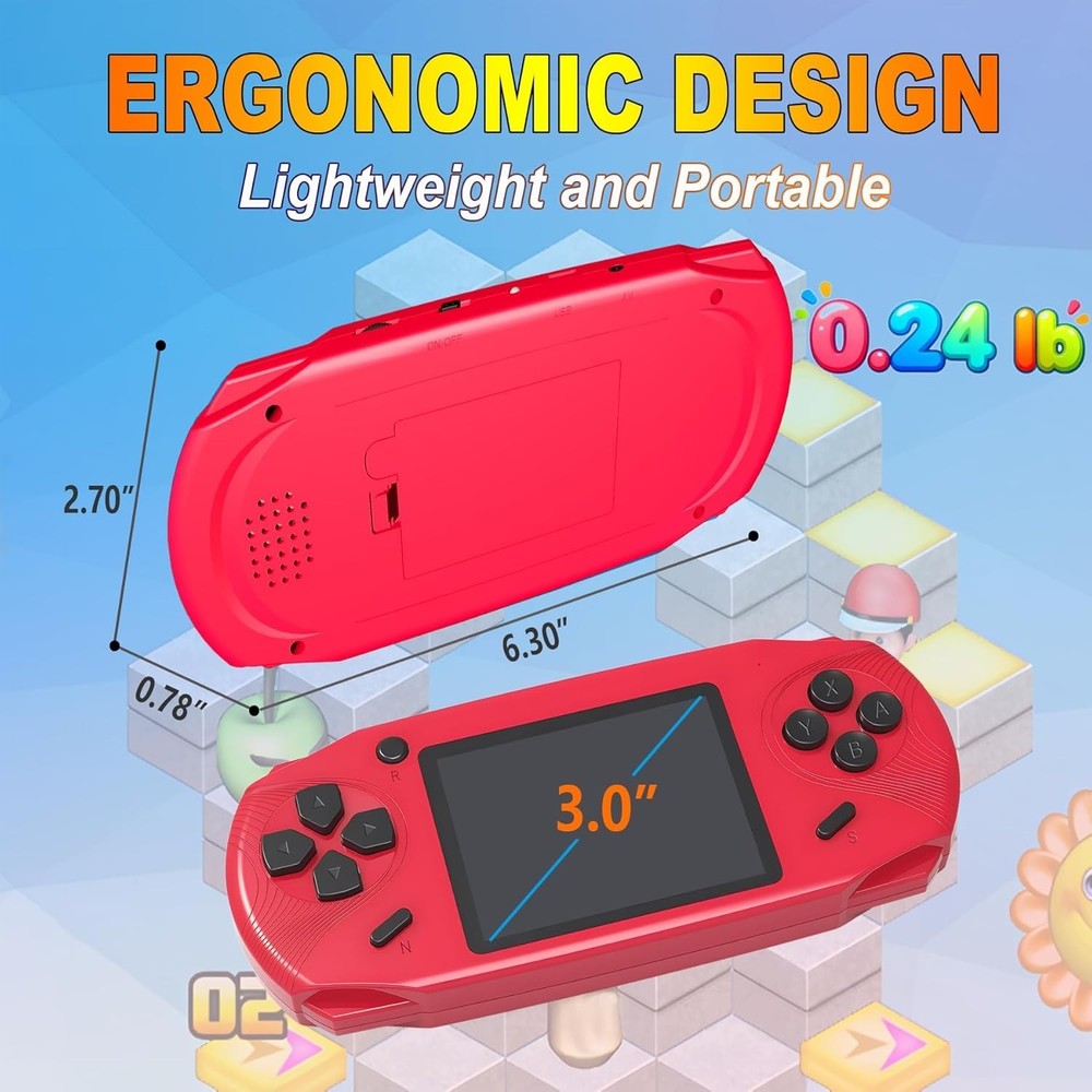 Rechargeable Handheld Game Player for Kids - 220 Educational Games Inside