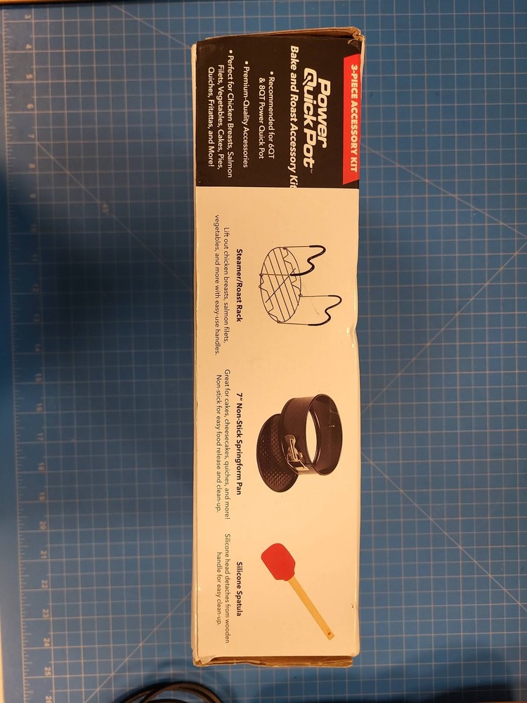 Power Quick Pot Bake Roast Accessory Kit Steamer Rack 7in Springform Pan Spatula