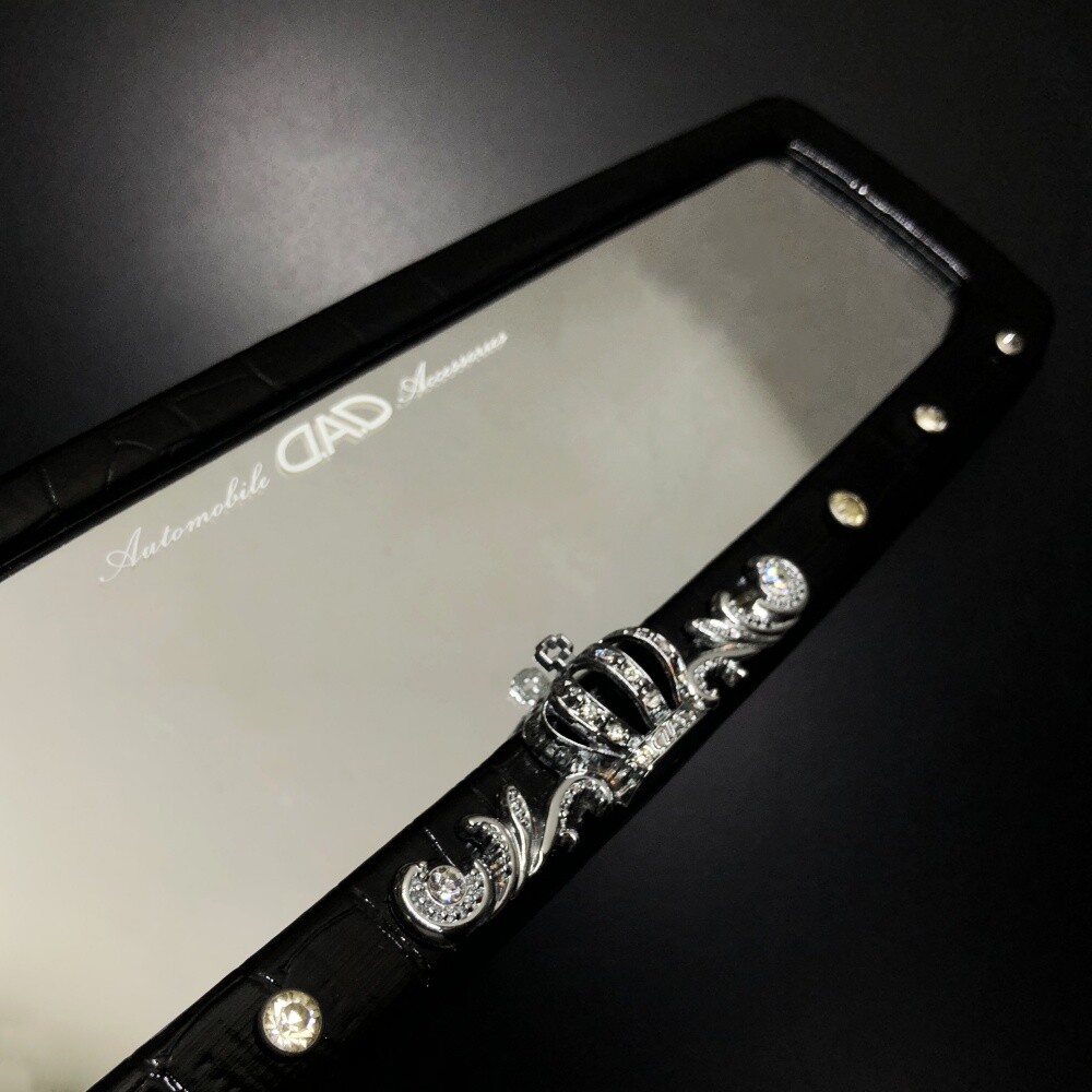 JDM DAD Crown Crystals Setting Classical Luxury Car Modified Rear View Mirrors