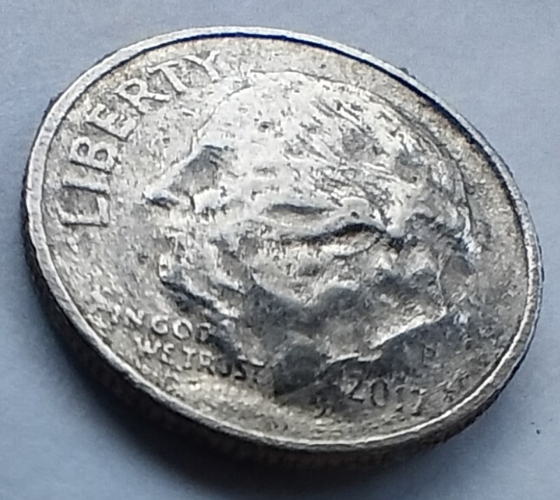 2017 Roosevelt Dime-P-Multiple Front face Error Coin
