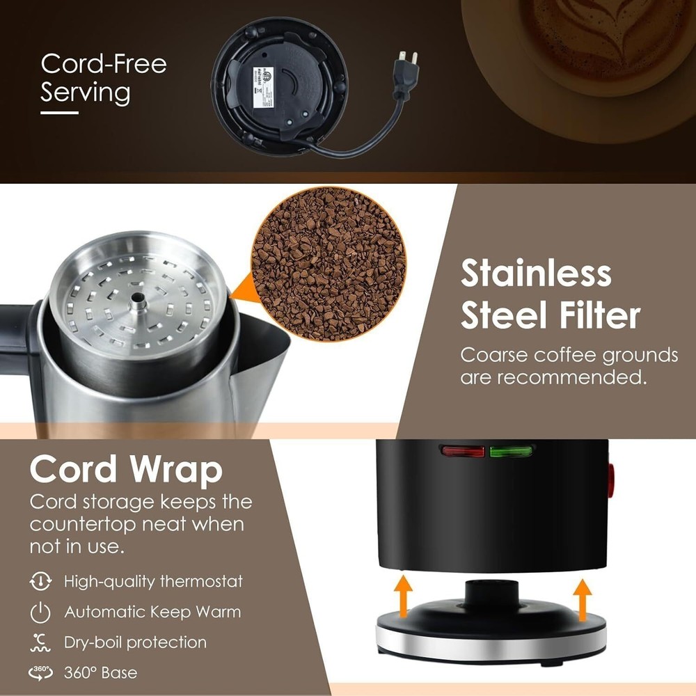 Electric Coffee Percolator 12 CUPS Percolator Coffee Pot Percolator Coffee Maker