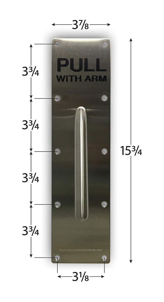 heavy duty Stainless steel pull handle for bathroom doors (Pull with arm)