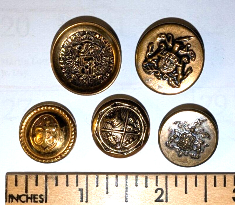 4 Metal Military, 1 Golf Buttons