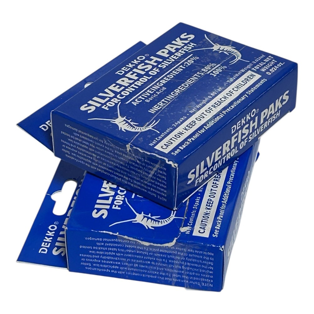 2 Boxes Dekko Silverfish Control Paks Pest Control Bait 48 PACKS