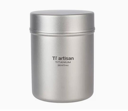 280mL Pure Titanium Storage Box Coffee Tea Cans EDC Portable Container Bottle