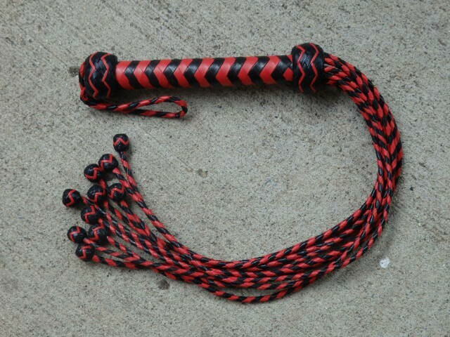 9 PLAIT PLAITED TAIL Leather Flogger Whip - Horse Training Tool ROLLING THUNDER