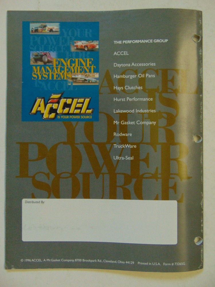 Vintage Original 1996 Accel Engine Management Systems Catalog