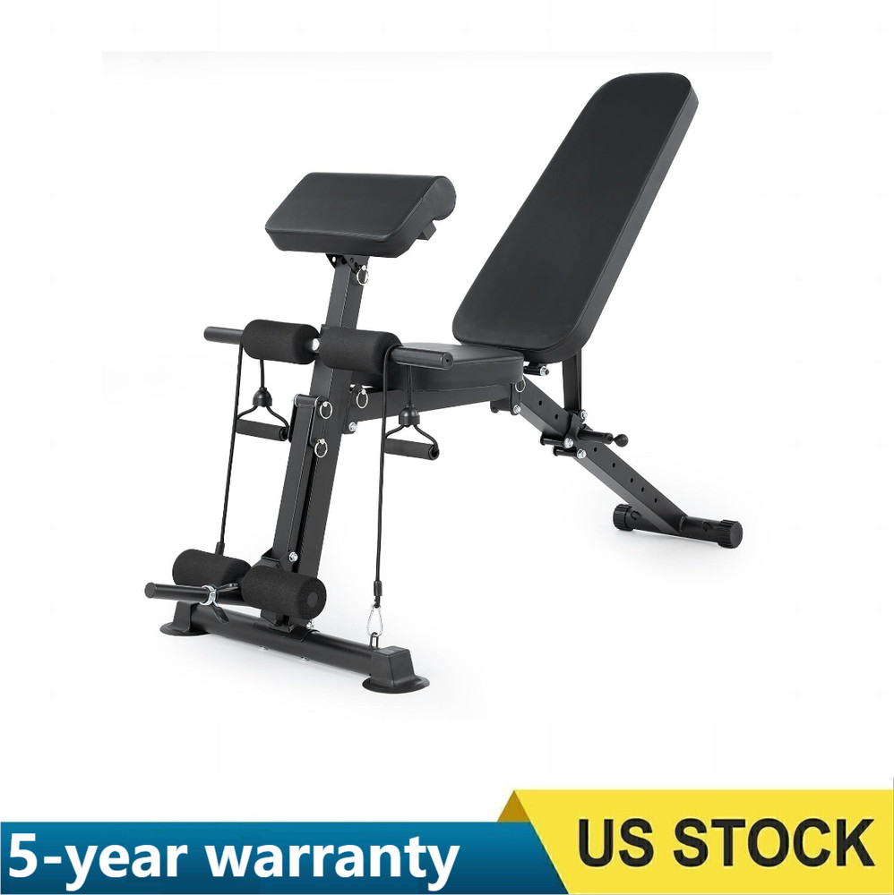🔝Adjustable Weight Bench Foldable Flat Incline Decline Workout Bench Home Gym