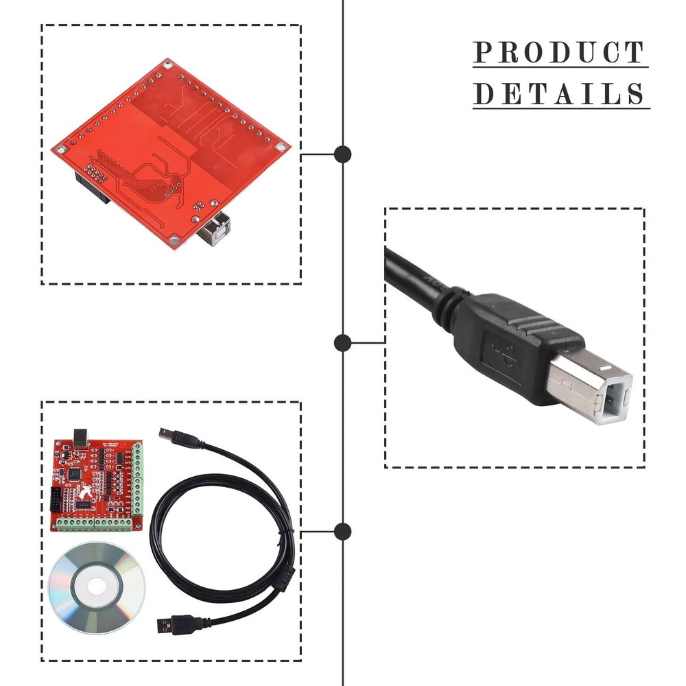 CNC USB 100Khz Breakout Board 4-Axis Driver Motion Controller For MACH 3