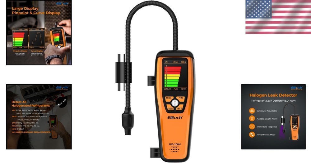 Professional Elitech Leak Detector with Adjustable Sensitivity and Fast Response