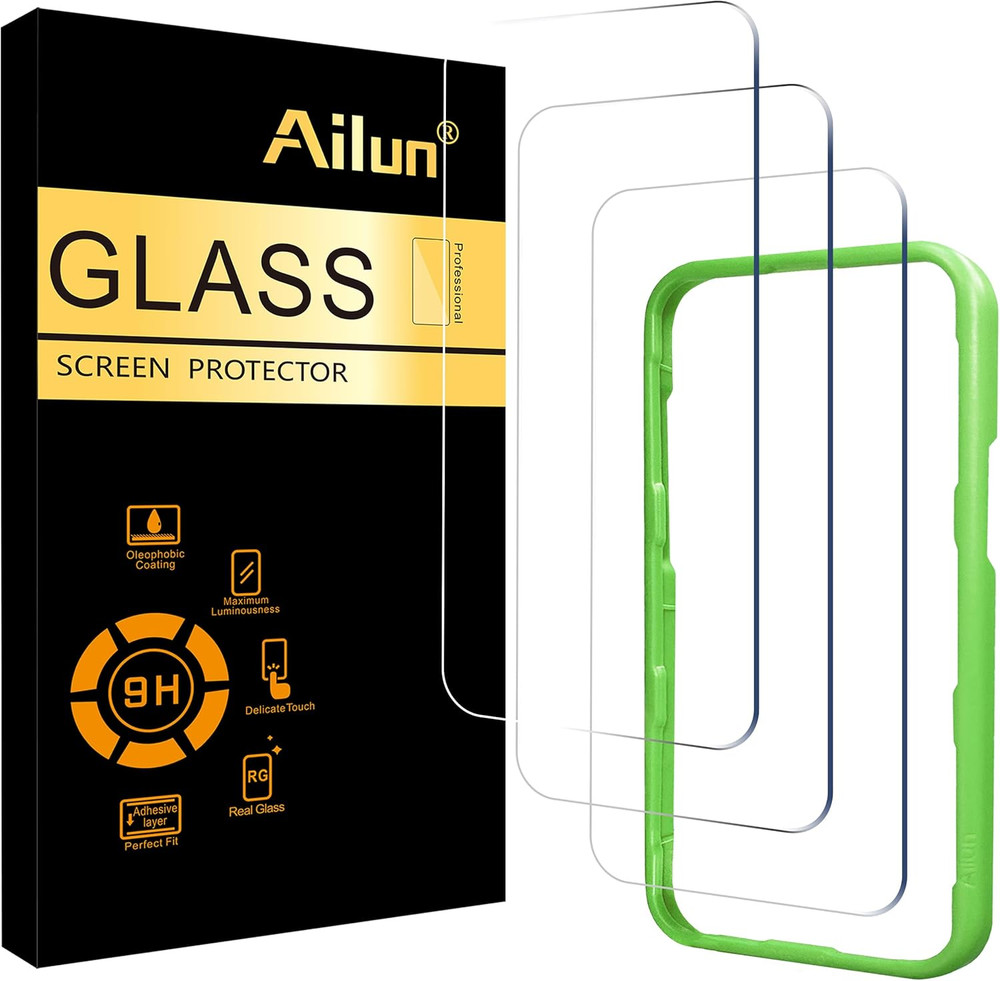 Ailun 3-Pack Screen Protector for iPhone 16/17 Pro with Installation Frame
