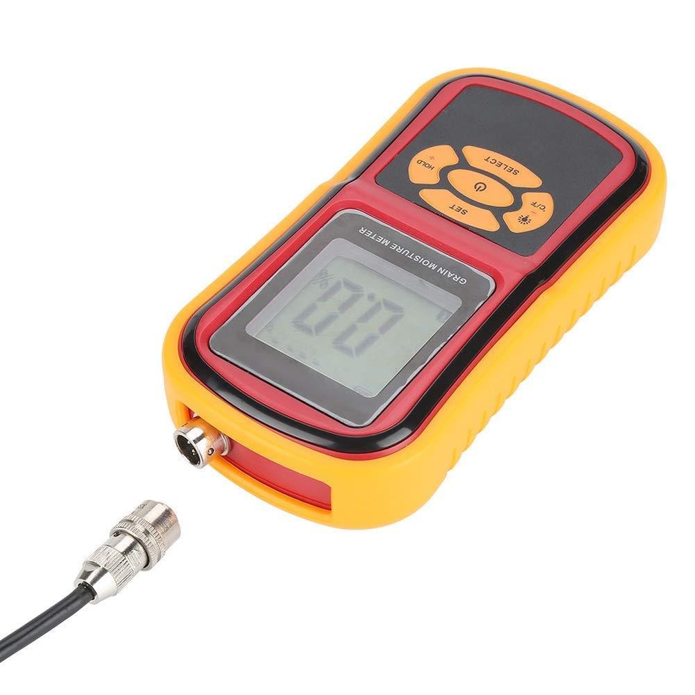 Digital Grain Moisture Meter W/Measuring Probe LCD Display Tester for Corn Wheat