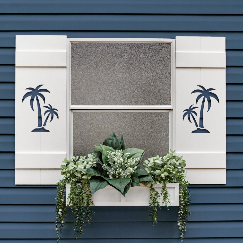 Custom Palm Tree Shutter, PVC Exterior Shutter, Sold Individually