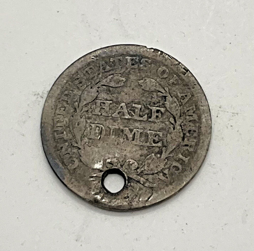 1841 Seated Liberty Half Dime Hole