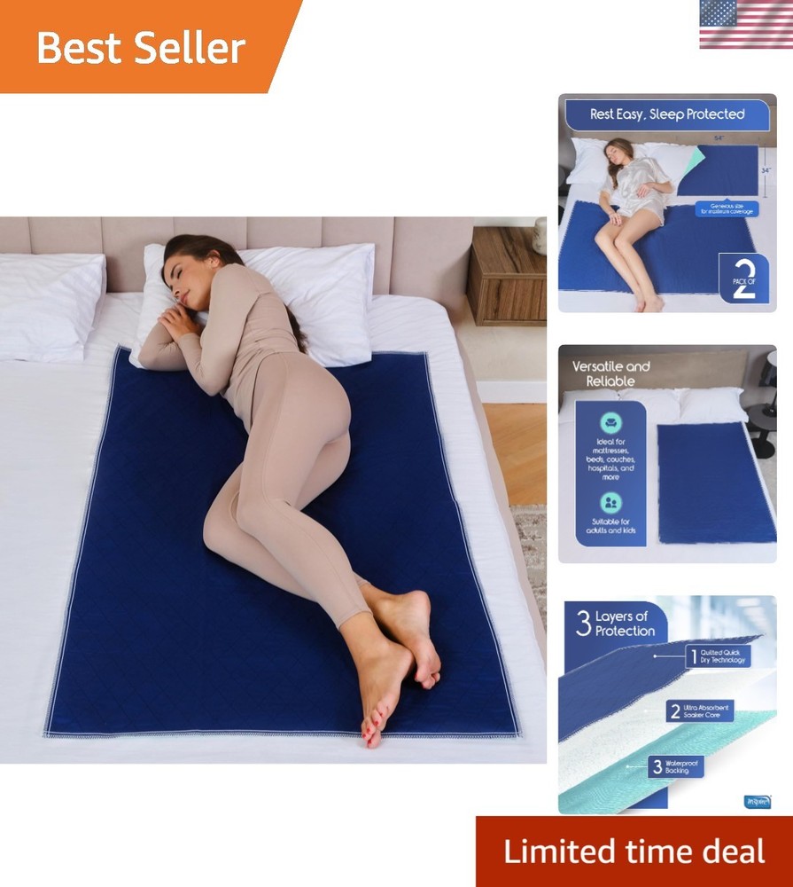 2-Pack Extra Large Waterproof Mattress Protector 34x54 - Comfortable & Washable