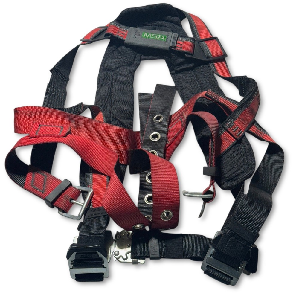 MSA 10105931 Evotech Full Body Harness Standard Size w Back D-Ring, Shoulder Pad